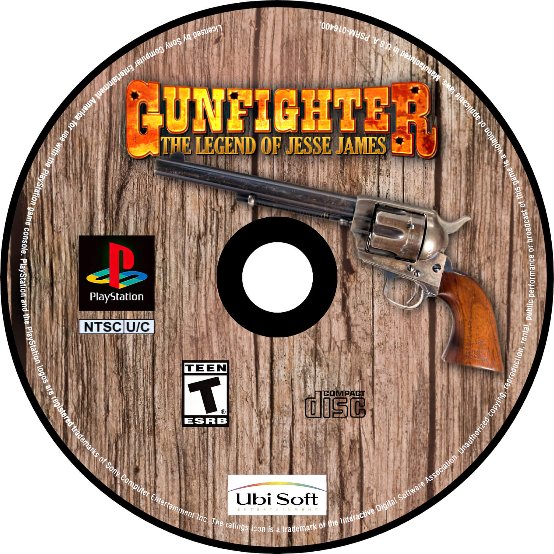 Лицензионный диск NTSC Gunfighter The Legend of Jesse James для PlayStation